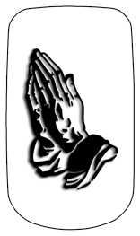 DAROYAL-516-BK-WT Black Praying Hands White